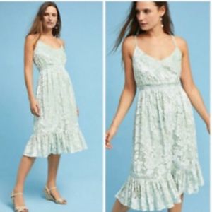 Anthropologie Hemant & Nandita Strappy Mint Dress